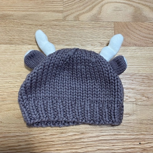Baby Knit Hat 9-12 mos Moose Deer Animal Antlers Kids Children’s - Picture 3 of 4
